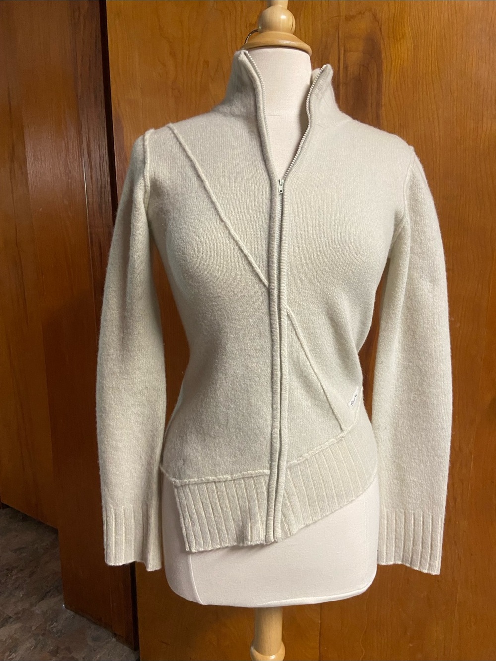Firetrap Cream Ivory Zip-Front Women's Sweater Jacket